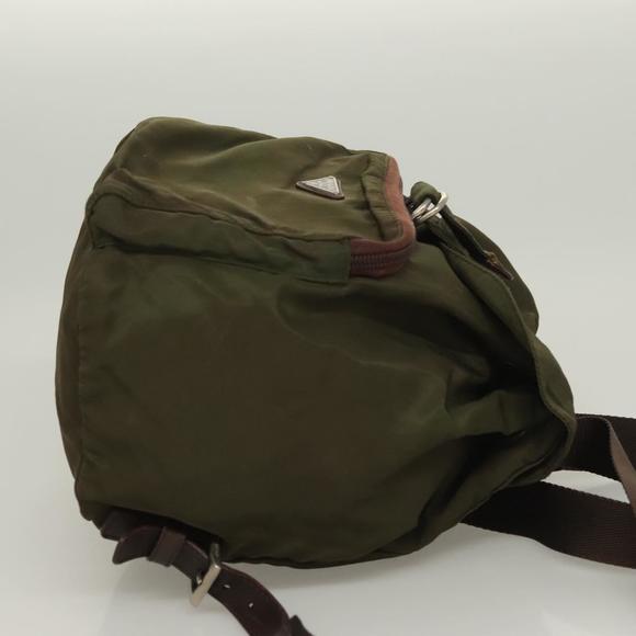 PRADA Backpack Nylon Khaki Silver Auth bs22991 main image 4